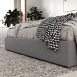 سرير مخمل بيج - Image 5