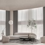 كنبة ثلاث مقاعد مودرن منحنية يحلان