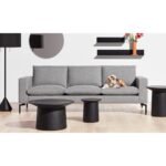 ⁦كنبة كحلي كبيرة ثلاث مقاعد مودرن كتان⁩ - الصورة ⁦3⁩