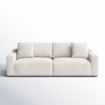 ⁦كنبه بتصميم مودرن مخمل بيج⁩ - الصورة ⁦2⁩