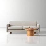 كنبه بتصميم كلاسيكي كتان بيج