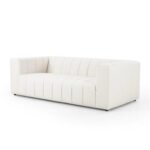 Modern Three-Seater Sofa, Beige Velvet - Image 3