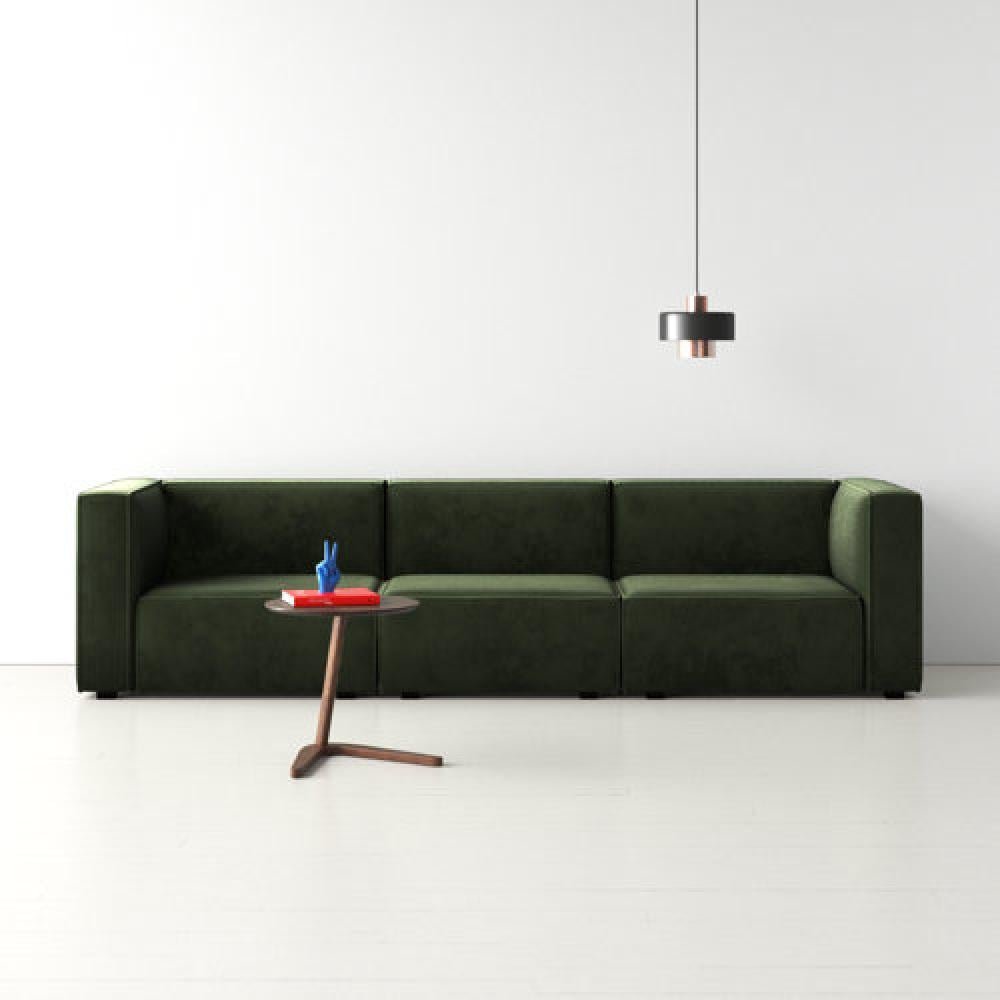 d91ddaad-1ba8-437e-b5d7-fa9dac83d7ff-1000x1000-gjKVJVzdL8AFRNZy3fZWYhat366PNCchHvoJXnK5 Italian-Style Green Velvet Sofa - Image 1