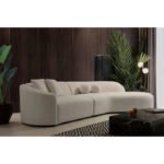 Three-Seater Upholstered Curved Sofa - Image 6
