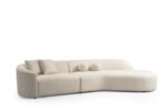 Three-Seater Upholstered Curved Sofa - Image 3