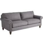 Three-Seater Sofa With Rolled Arms, Gray Color