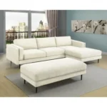 Simple And Modern 3-Piece L-Shaped Sofa In Beige