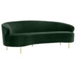 Julian Curved Three-Seater Luxury Green Sofa - Image 8