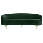 Julian Curved Three-Seater Luxury Green Sofa
