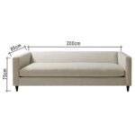 Off-White Three-Seater Sofa With Attached Armrests And Backrest - Image 4