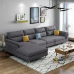 L-Shaped Split Sofa, 3 Pieces, Gray