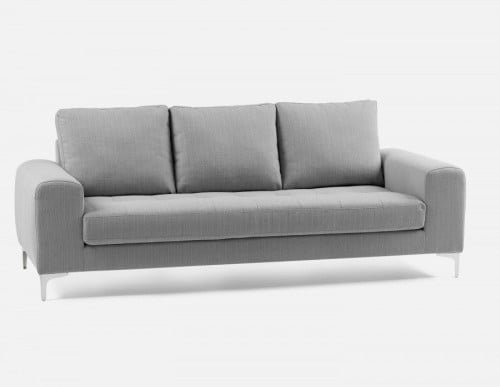 كنبة كتان ثلاث مقاعد فيرني - بيج Vernier Three-Seater Linen Sofa - Grey - Image 1