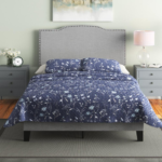 سرير نتمني كتان رمادي