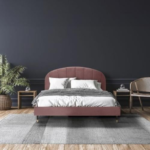 سرير زهري مخمل فخم