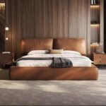 سرير فتانان جلد بني