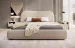 Amoud Beige Linen Bed - Image 2