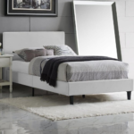 سرير نسيا مخمل بيج فاتح