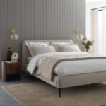 سرير شانيل كتان خشن بيج