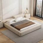 سرير مخمل بيج - سراير - سيمبل هوم