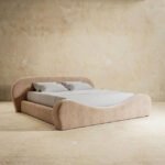 Beige Velvet Loom Bed