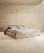 Beige Velvet Loom Bed