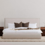 سرير سويدي متعدد المقاسات كتان بيج