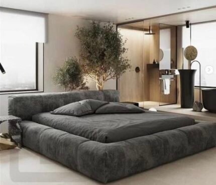 سرير رصاصي غامق