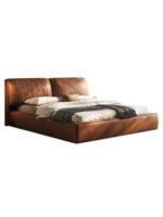 ⁦سرير فتانان جلد بني⁩ - الصورة ⁦2⁩