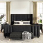 Luxurious Classic Black Velvet Bed