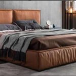 Brown Leather Wall Bed