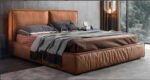Brown Leather Wall Bed