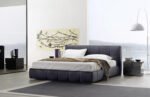 French Bed, Gray Linen - Image 4