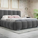 سرير سمبل تو مخمل رصاصي