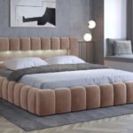 سرير سنتر وان مخمل بيج