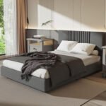 سرير مودي وان كتان رصاصي