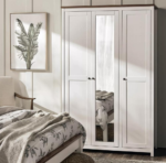 خزانة خشب صلب 3 أبواب بدرج - Image 2