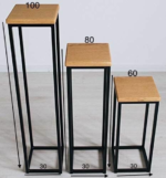 طاولة خدمة معدن ابيض و بني - الصورة 5