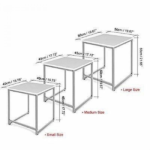 طقم طاولات خدمة ذهبي زجاج - الصورة 5