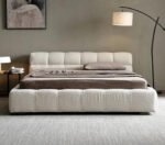 ⁦سرير مودرن مخمل بيج فاتح⁩ - الصورة ⁦4⁩