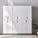 خزانة ملابس جامي 6 أبواب بأدراج - أبيض