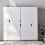 خزانة ملابس جامي 6 أبواب بأدراج - أبيض