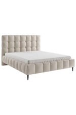 سرير هوم وان مخمل بيج