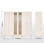 ⁦خزانة ملابس ميزون - 6 أبواب بدرج⁩ - الصورة ⁦4⁩