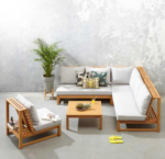 طقم جلسة خارجي قطعتين لون ابيض