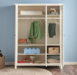 ⁦خزانة ملابس أديسون 3 أبواب بمرآة - أبيض⁩ - الصورة ⁦5⁩