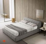 Gray Velvet Canon Bed