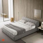 Gray Velvet Canon Bed
