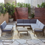 طقم جلسة خارجي قطعتين لون رمادي