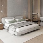 سرير كمتال كتان بيج