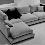 كنب حرف ال مكي كتان رمادي